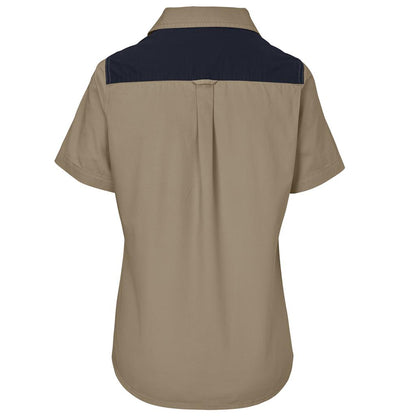 Ladies Short Sleeve Serengeti 2-Tone Bush Shirt