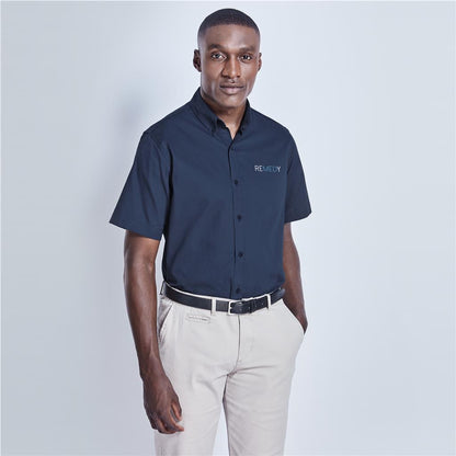Mens Short Sleeve Brushed Cotton Twill Moderna Shirt