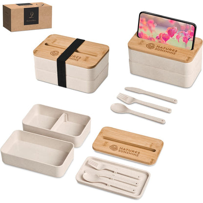 Okiyo Dura Wheat Straw & Bamboo Lunch Box Set