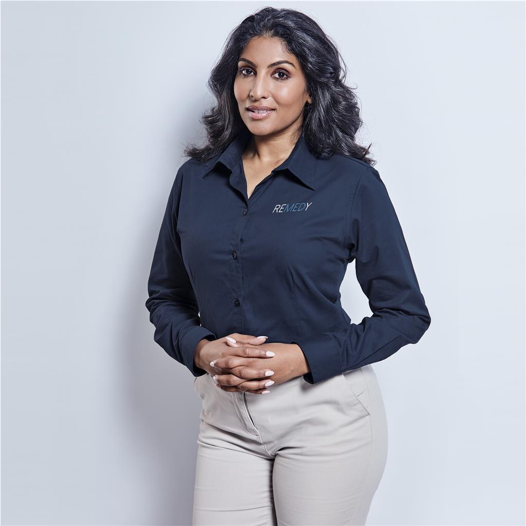 Ladies Long Sleeve Brushed Cotton Twill Moderna Shirt