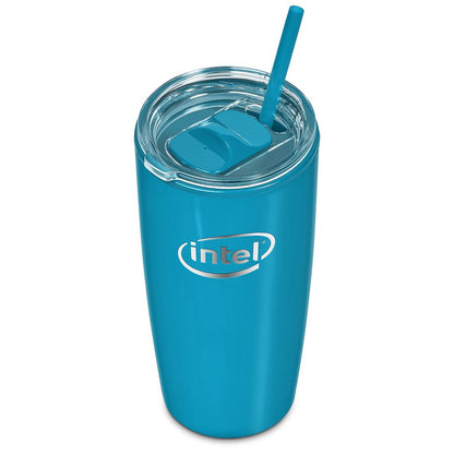 Altitude Daytona Plastic 2-in-1 Double-Wall Tumbler & Straw - 600ml