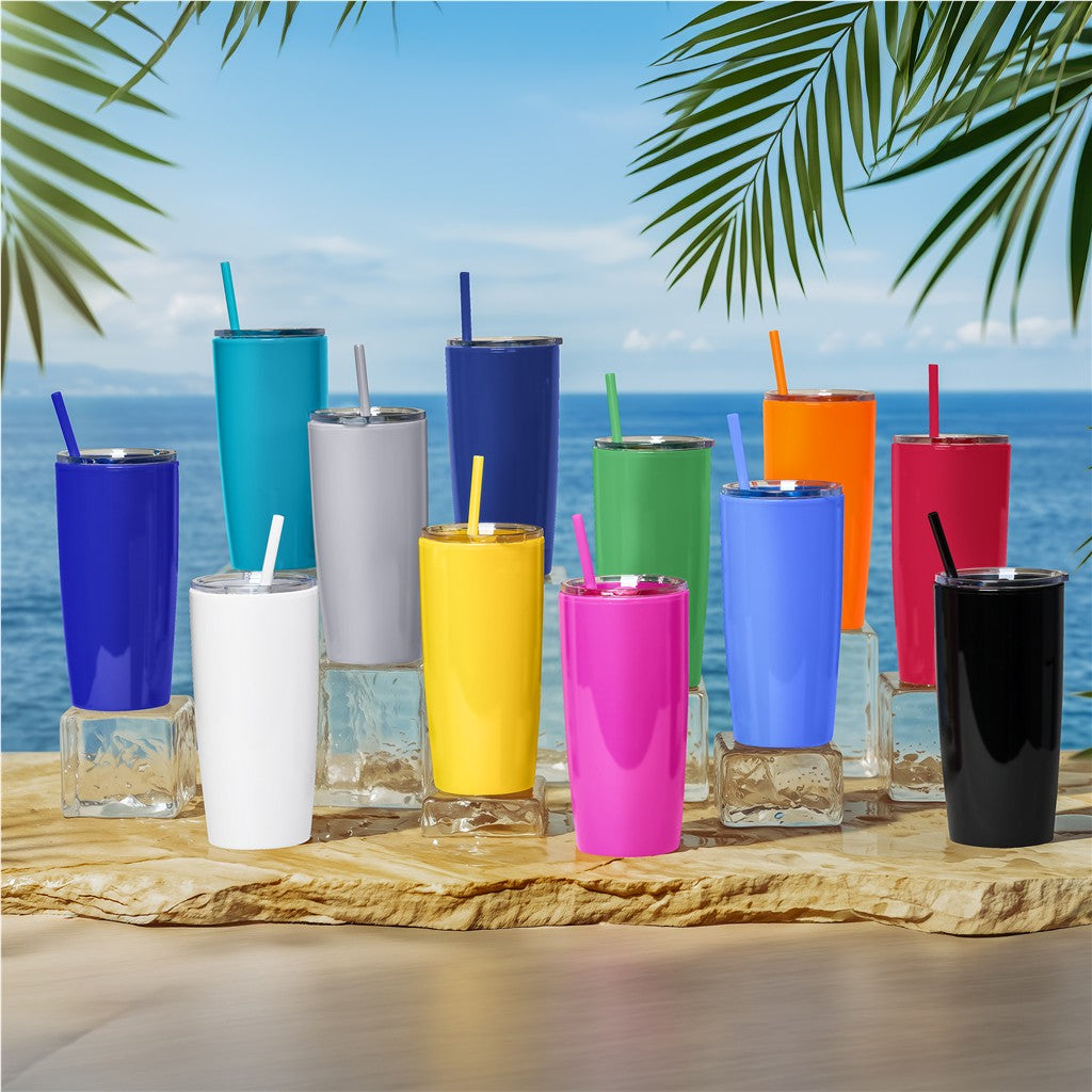 Altitude Daytona Plastic 2-in-1 Double-Wall Tumbler & Straw - 600ml