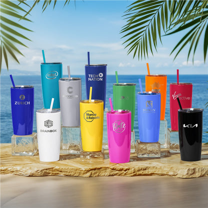 Altitude Daytona Plastic 2-in-1 Double-Wall Tumbler & Straw - 600ml