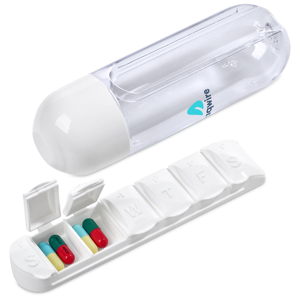 Altitude Vita-Stream Pill Box Plastic Water Bottle - 600ml