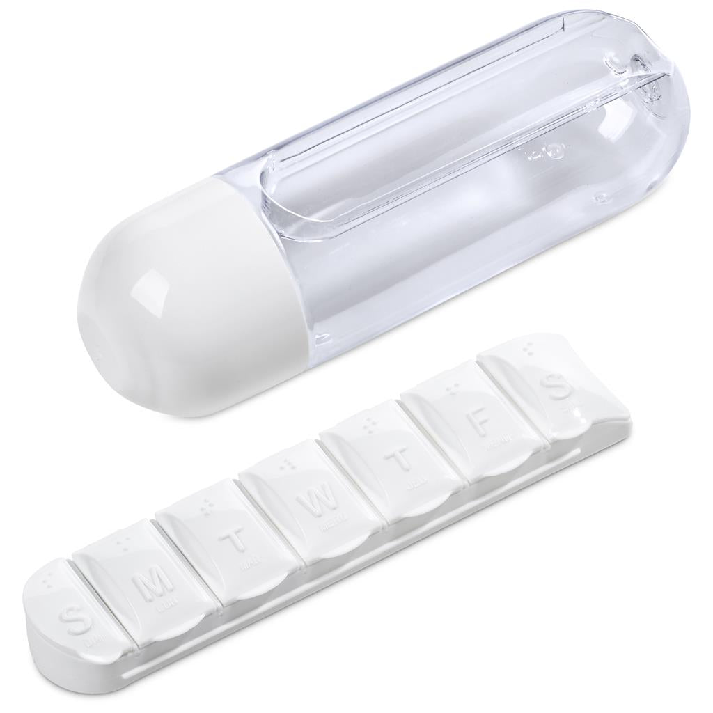 Altitude Vita-Stream Pill Box Plastic Water Bottle - 600ml