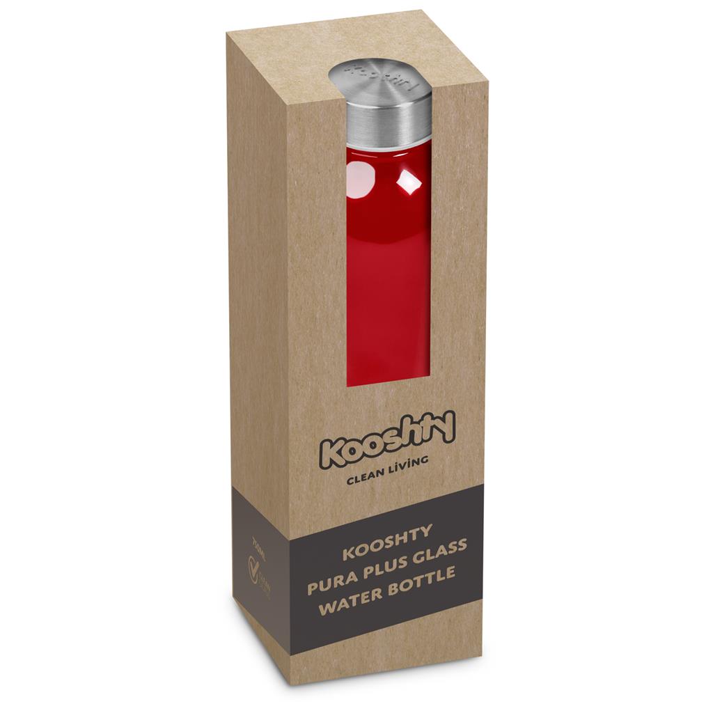 Kooshty Pura Plus Glass Water Bottle – 750ml - Red