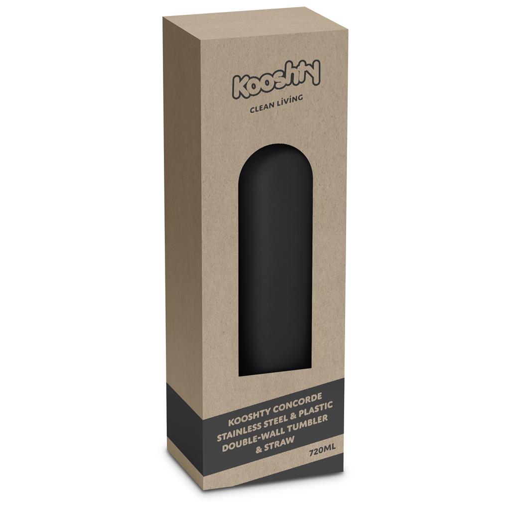 Kooshty Concorde Stainless Steel & Plastic Double-Wall Tumbler & Straw - 720ml