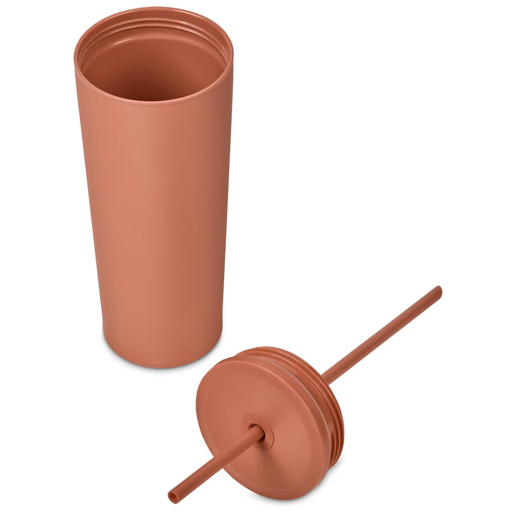 Kooshty Concorde Stainless Steel & Plastic Double-Wall Tumbler & Straw - 720ml
