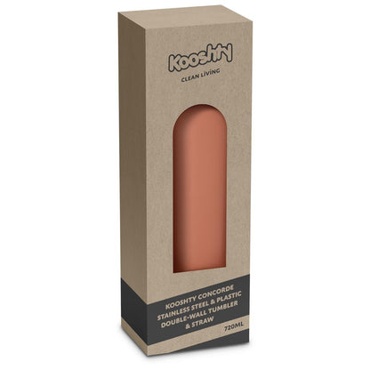 Kooshty Concorde Stainless Steel & Plastic Double-Wall Tumbler & Straw - 720ml