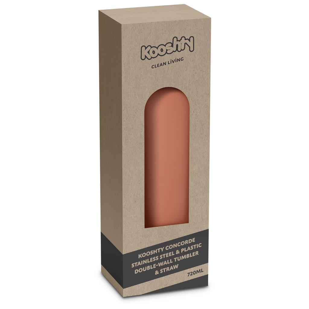 Kooshty Concorde Stainless Steel & Plastic Double-Wall Tumbler & Straw - 720ml