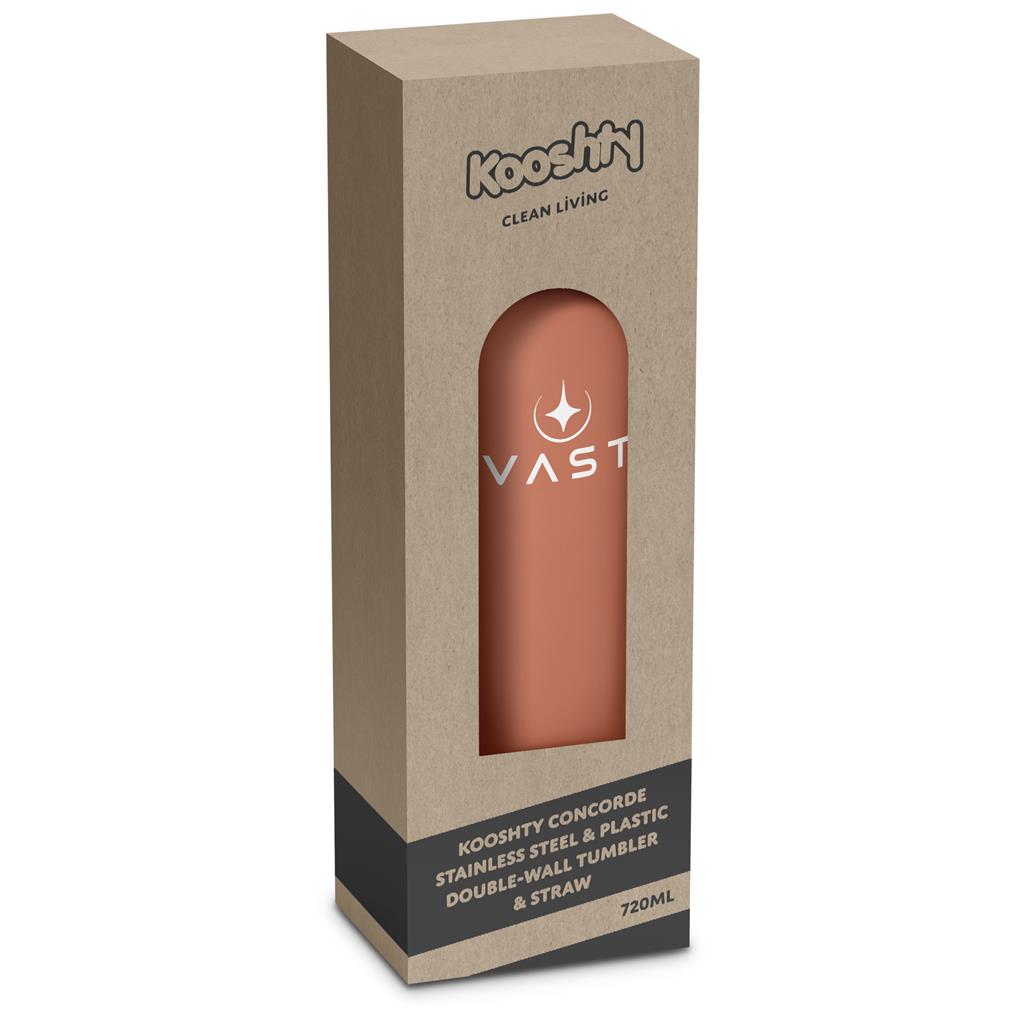 Kooshty Concorde Stainless Steel & Plastic Double-Wall Tumbler & Straw - 720ml