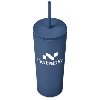 Kooshty Concorde Stainless Steel & Plastic Double-Wall Tumbler & Straw - 720ml