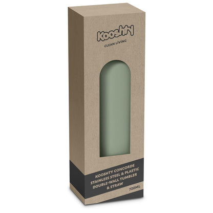 Kooshty Concorde Stainless Steel & Plastic Double-Wall Tumbler & Straw - 720ml