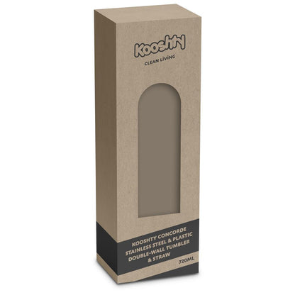 Kooshty Concorde Stainless Steel & Plastic Double-Wall Tumbler & Straw - 720ml