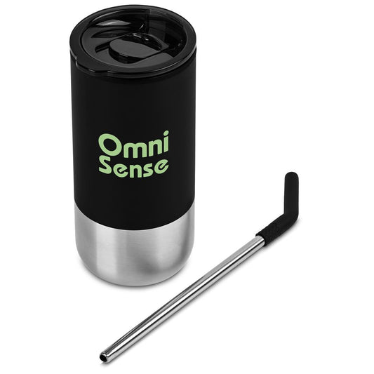 Kooshty Cheerio Stainless Steel & Plastic Double-Wall Tumbler & Straw – 480ml
