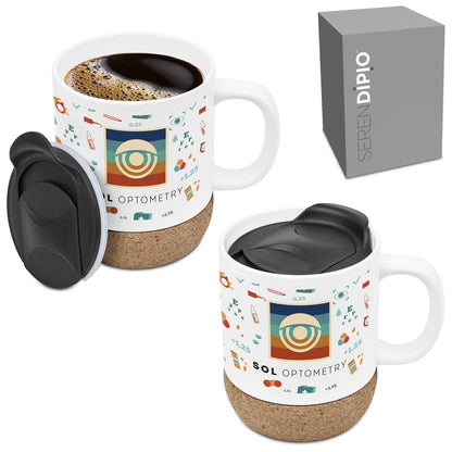 Serendipio Sienna Cork & Ceramic Sublimation Coffee Mug - 340ml