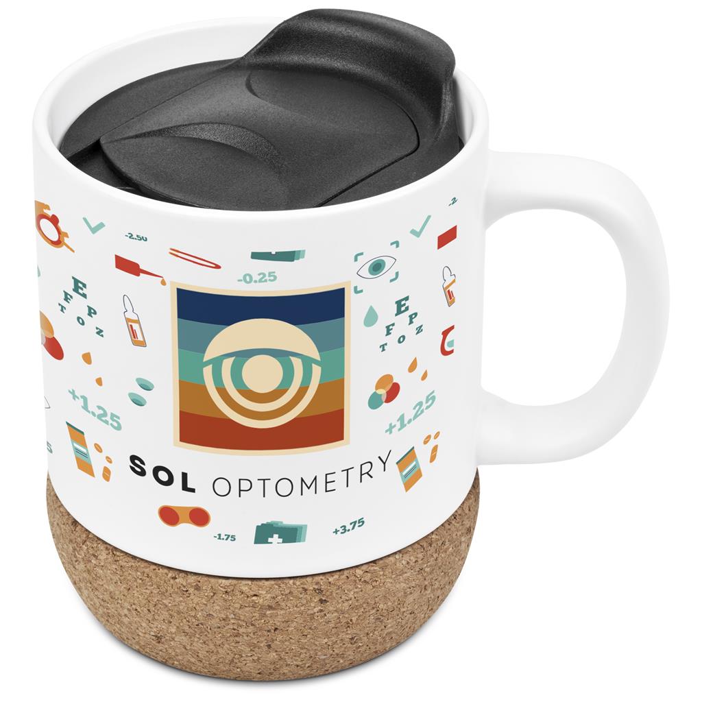 Serendipio Sienna Cork & Ceramic Sublimation Coffee Mug - 340ml