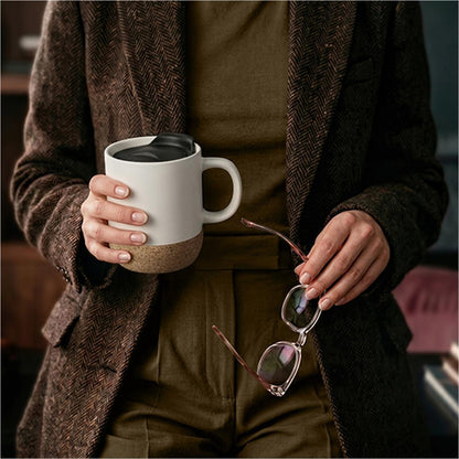Serendipio Sienna Cork & Ceramic Sublimation Coffee Mug - 340ml