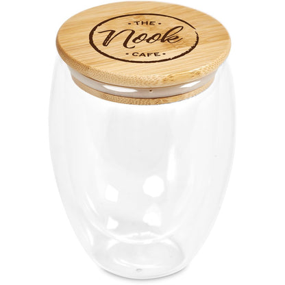 Okiyo Moco Glass & Bamboo Double-Wall Cup - 350ml