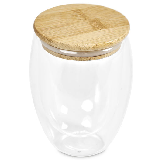 Okiyo Moco Glass & Bamboo Double-Wall Cup - 350ml