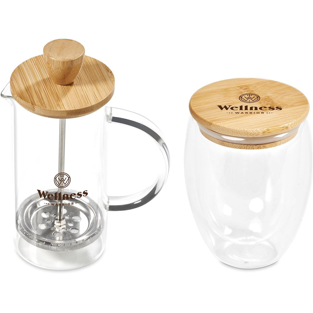 Okiyo Aibo Glass & Bamboo Coffee Set