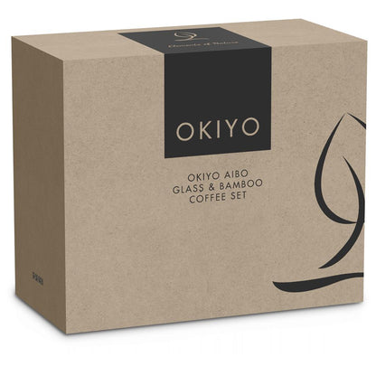 Okiyo Aibo Glass & Bamboo Coffee Set