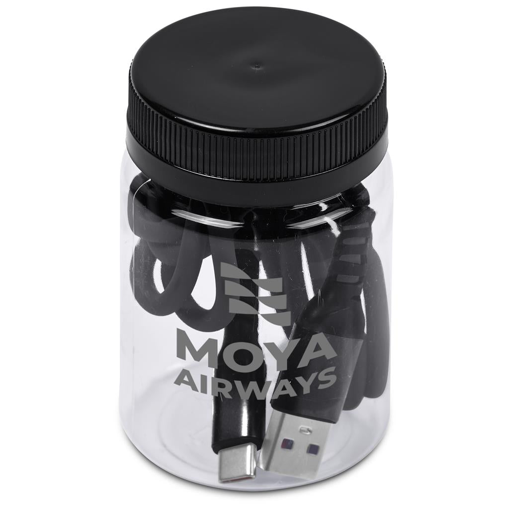 Altitude Capsit Fast Charge USB-A to Type-C Charging  Cable in Jar