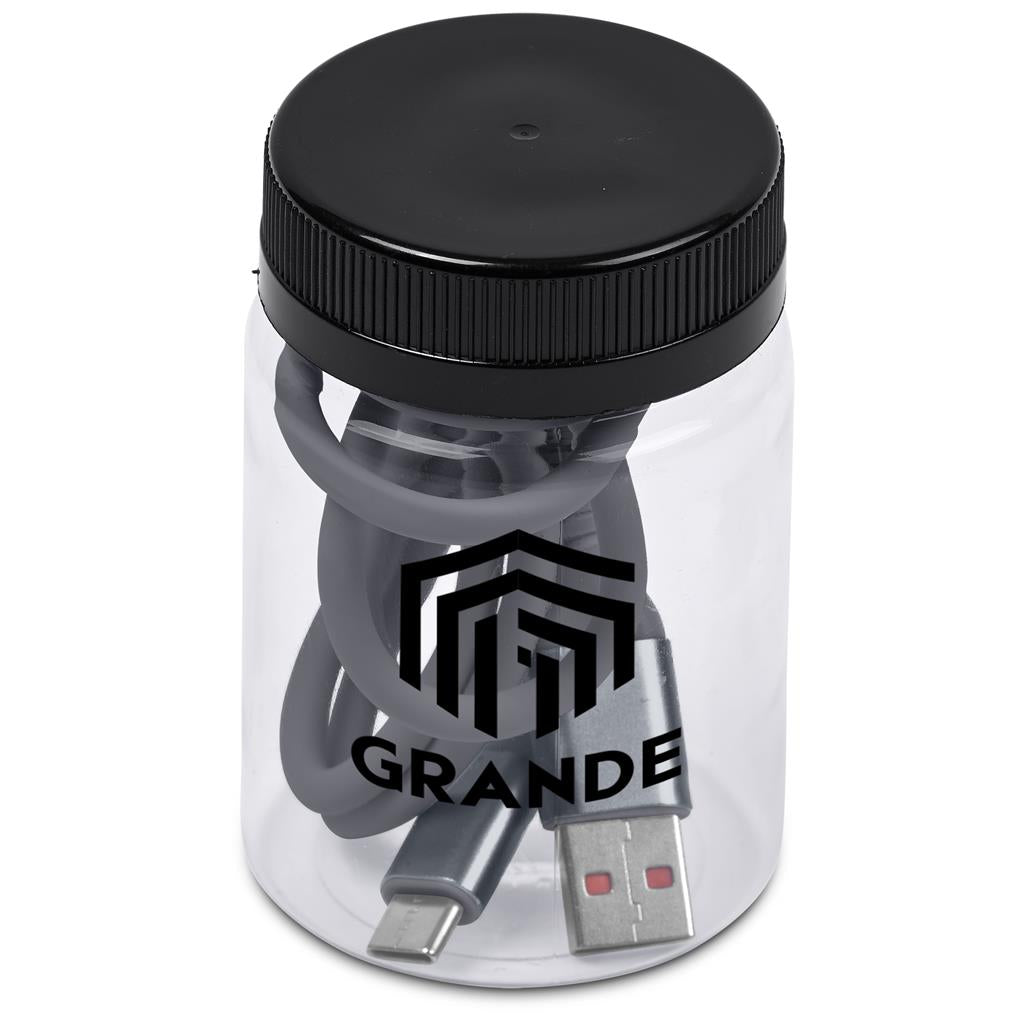Altitude Capsit Fast Charge USB-A to Type-C Charging  Cable in Jar