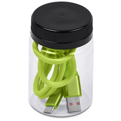 Altitude Capsit Fast Charge USB-A to Type-C Charging  Cable in Jar