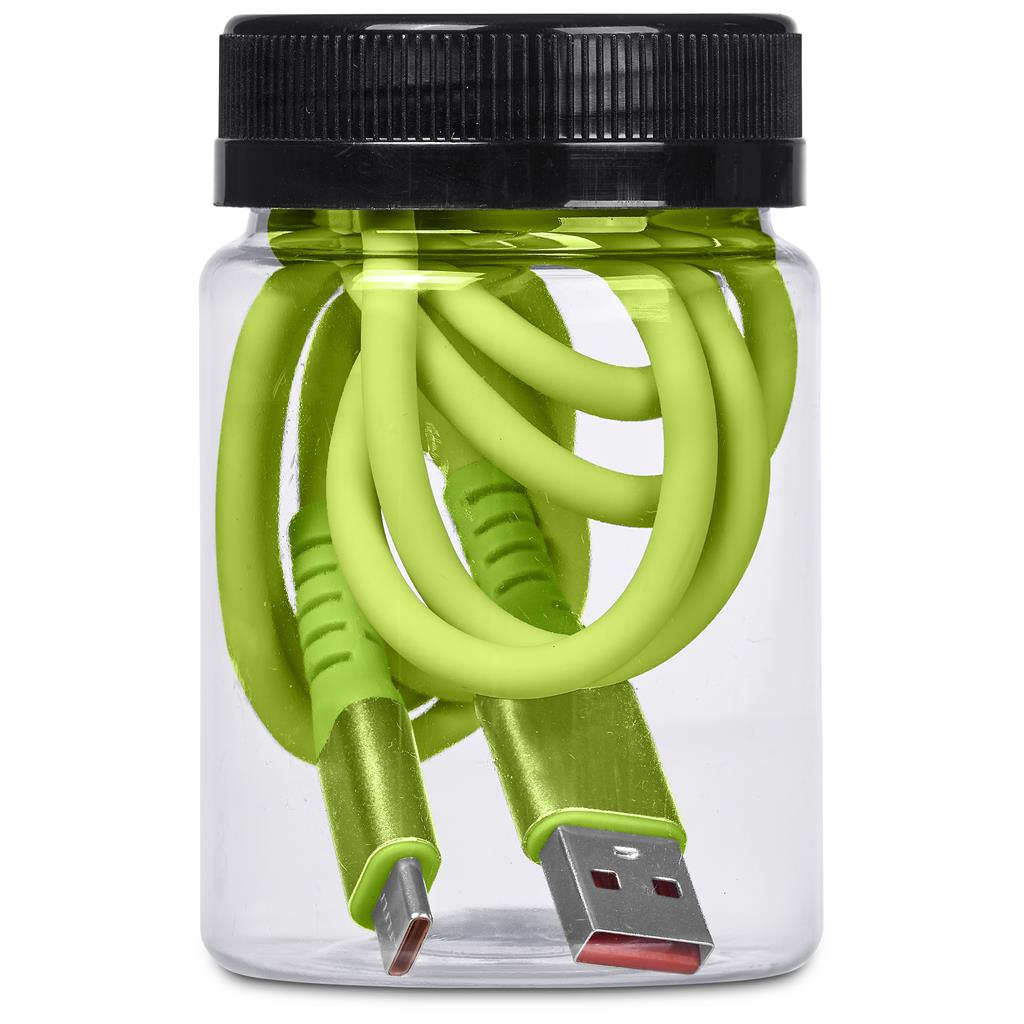 Altitude Capsit Fast Charge USB-A to Type-C Charging  Cable in Jar