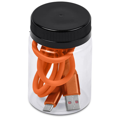 Altitude Capsit Fast Charge USB-A to Type-C Charging  Cable in Jar