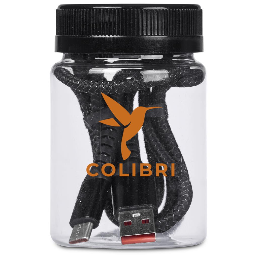 Altitude Muttle Fast Charge USB-A to Type-C Charging Cable in Jar