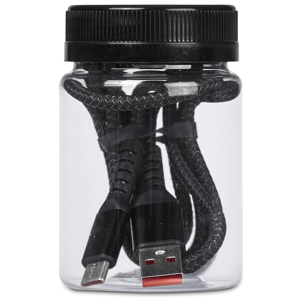Altitude Muttle Fast Charge USB-A to Type-C Charging Cable in Jar
