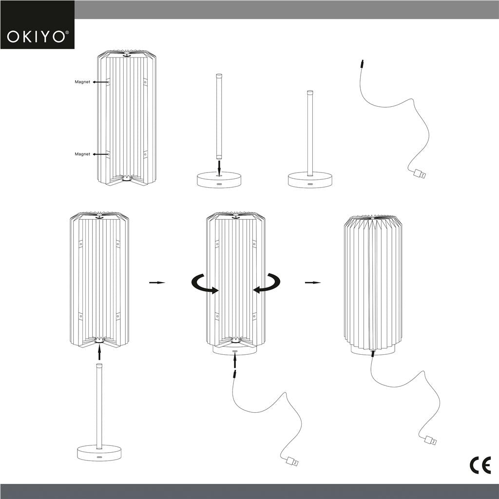 Okiyo Masumi Wood & Paper LED Lamp