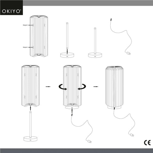 Okiyo Masumi Wood & Paper LED Lamp