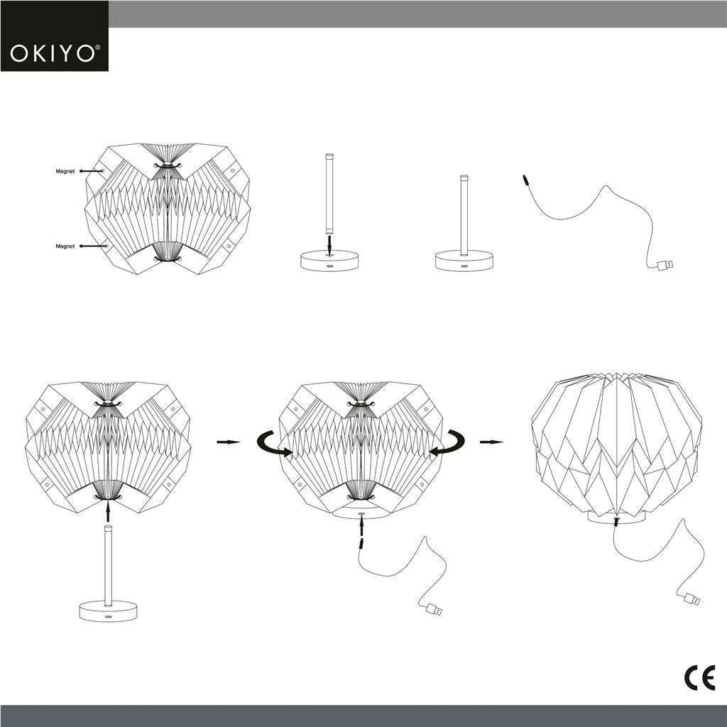 Okiyo Kosuke Wood & Paper LED Lamp