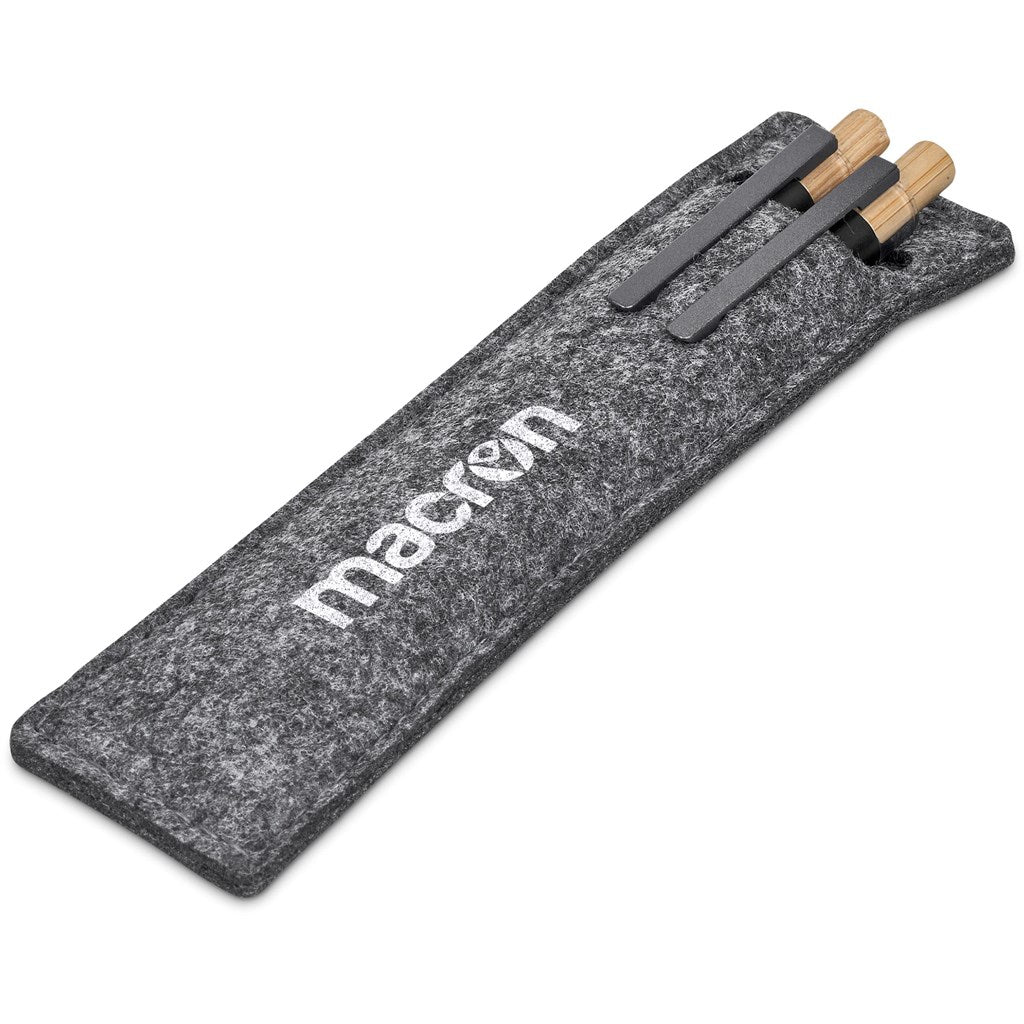 Okiyo Mimo Recycled Aluminum Ball Pen & Pencil Set - Black