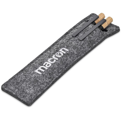 Okiyo Mimo Recycled Aluminum Ball Pen & Pencil Set - Black