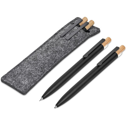 Okiyo Mimo Recycled Aluminum Ball Pen & Pencil Set - Black