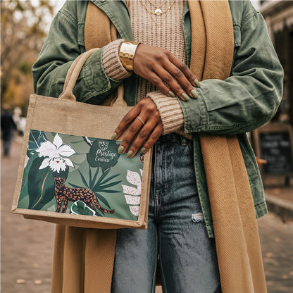 Okiyo Nuri Sublimated Pocket Jute Tote