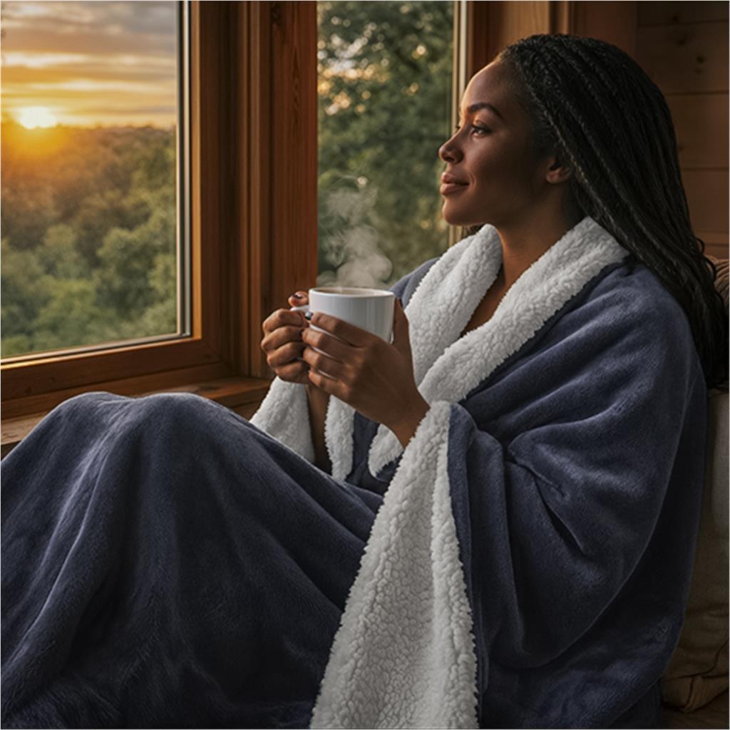 Serendipio Glacial Sherpa Fleece Blanket