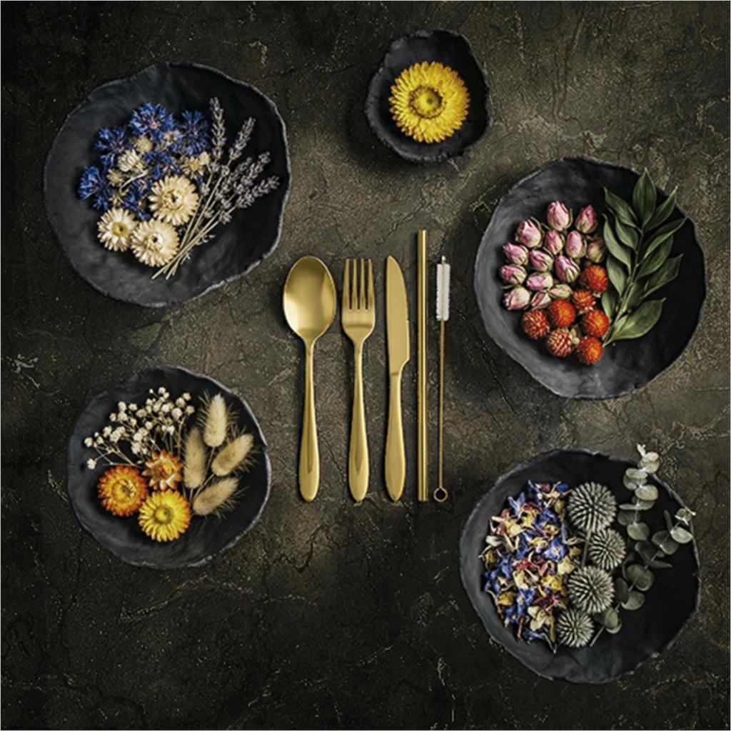 Serendipio Golden Cutlery Set