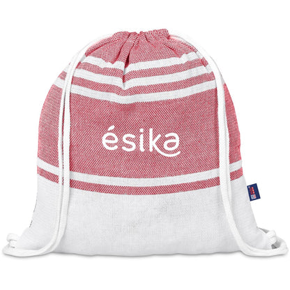 US Basic Santa Cruz Cotton-Rich Beach Towel & Drawstring Bag