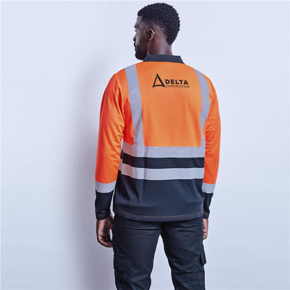 Long Sleeve Surveyor Two-Tone Hi-Viz Golf Shirt