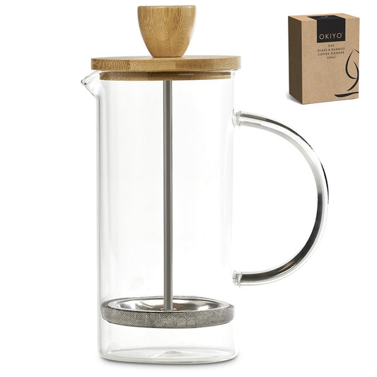 Okiyo Osu Glass & Bamboo Coffee Plunger - 350ml