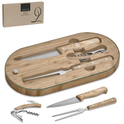 Okiyo Suraisu Bamboo Food & Wine Set