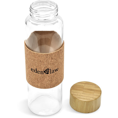 Kooshty Clear Bamboost Glass Water Bottle - 700ml
