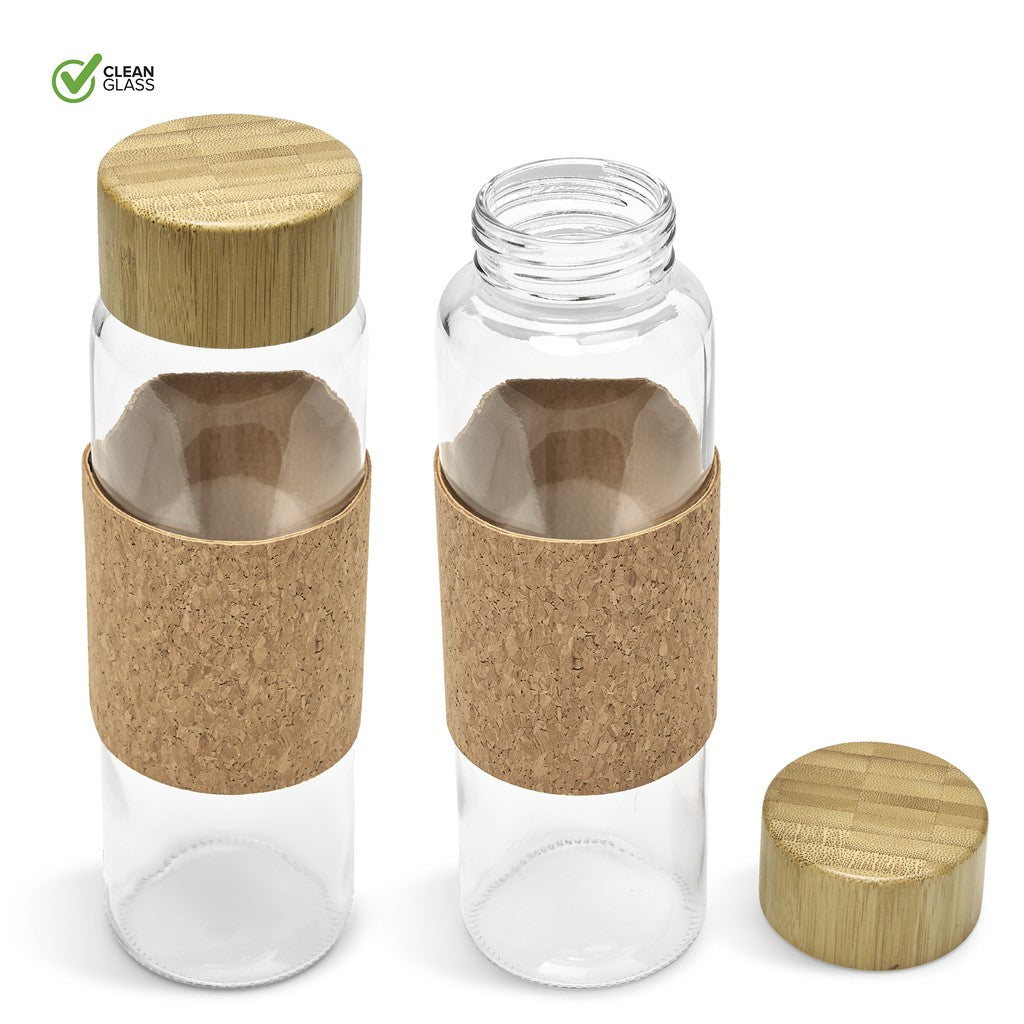 Kooshty Clear Bamboost Glass Water Bottle - 700ml