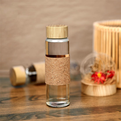 Kooshty Clear Bamboost Glass Water Bottle - 700ml