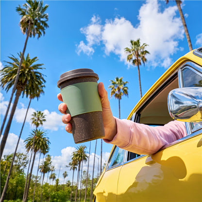 Kooshty Brown Bean Plastic Double-Wall Tumbler – 400ml